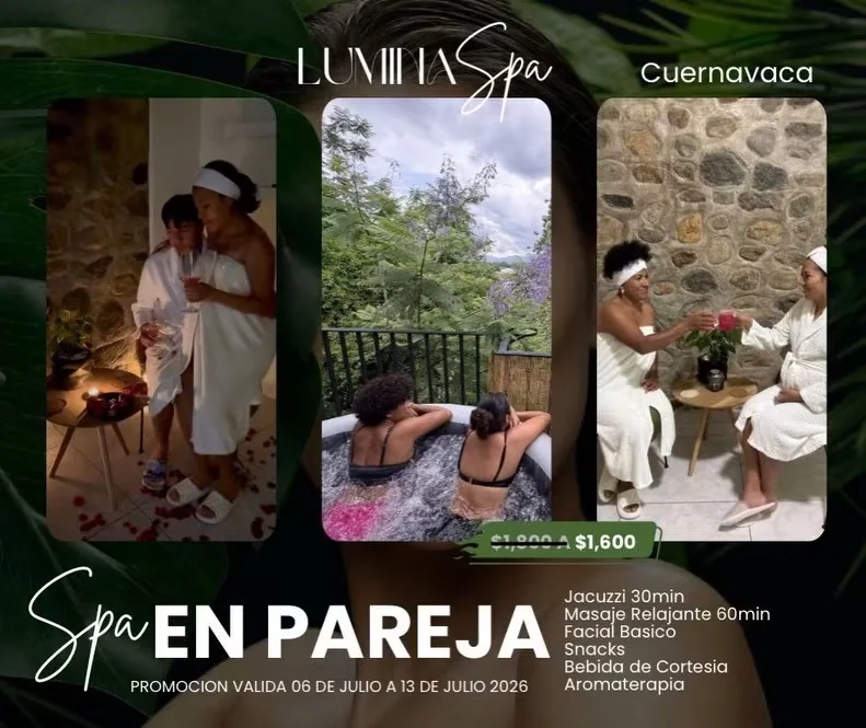 Experiencia de spa en pareja en Lumina Spa Cuernavaca